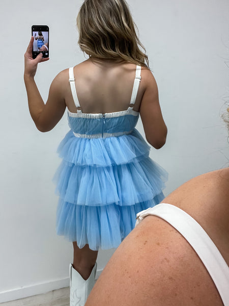 Sweet Summer Dress- Baby Blue & Mint