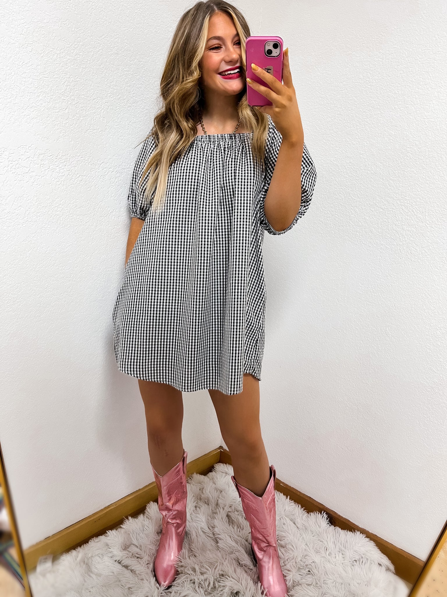 Black Check Dress