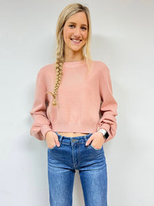 Pretty In Pink Crop Sweater