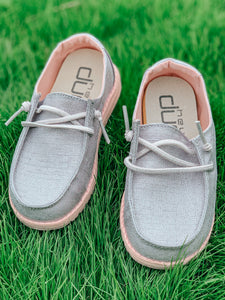 Hey Dude Wendy Youth-Sparkling Silver Peach