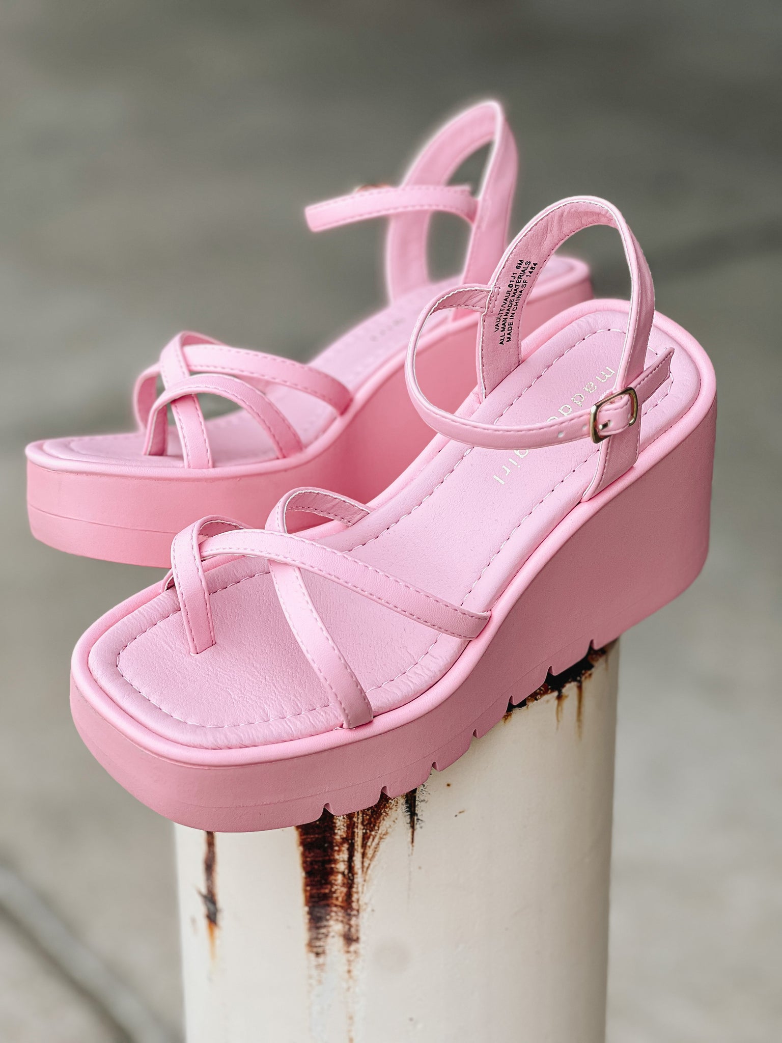 Vault Wedge Sandal- Pink Paris