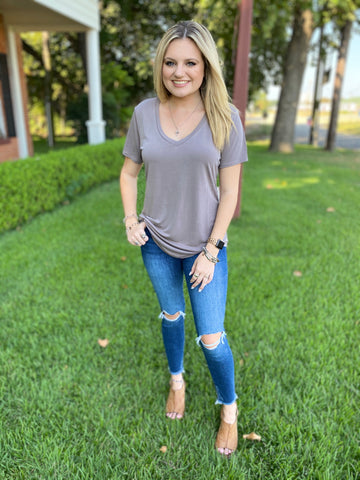Valentina V-Neck Tee- All Colors