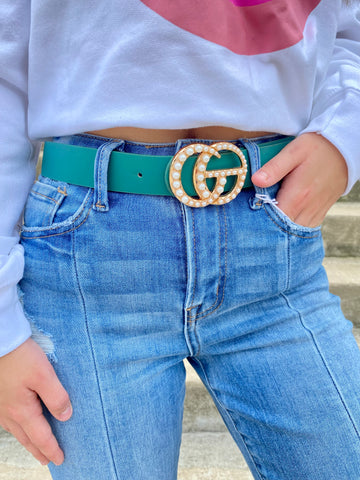 Retail Therapy Belt- Emerald Pearl