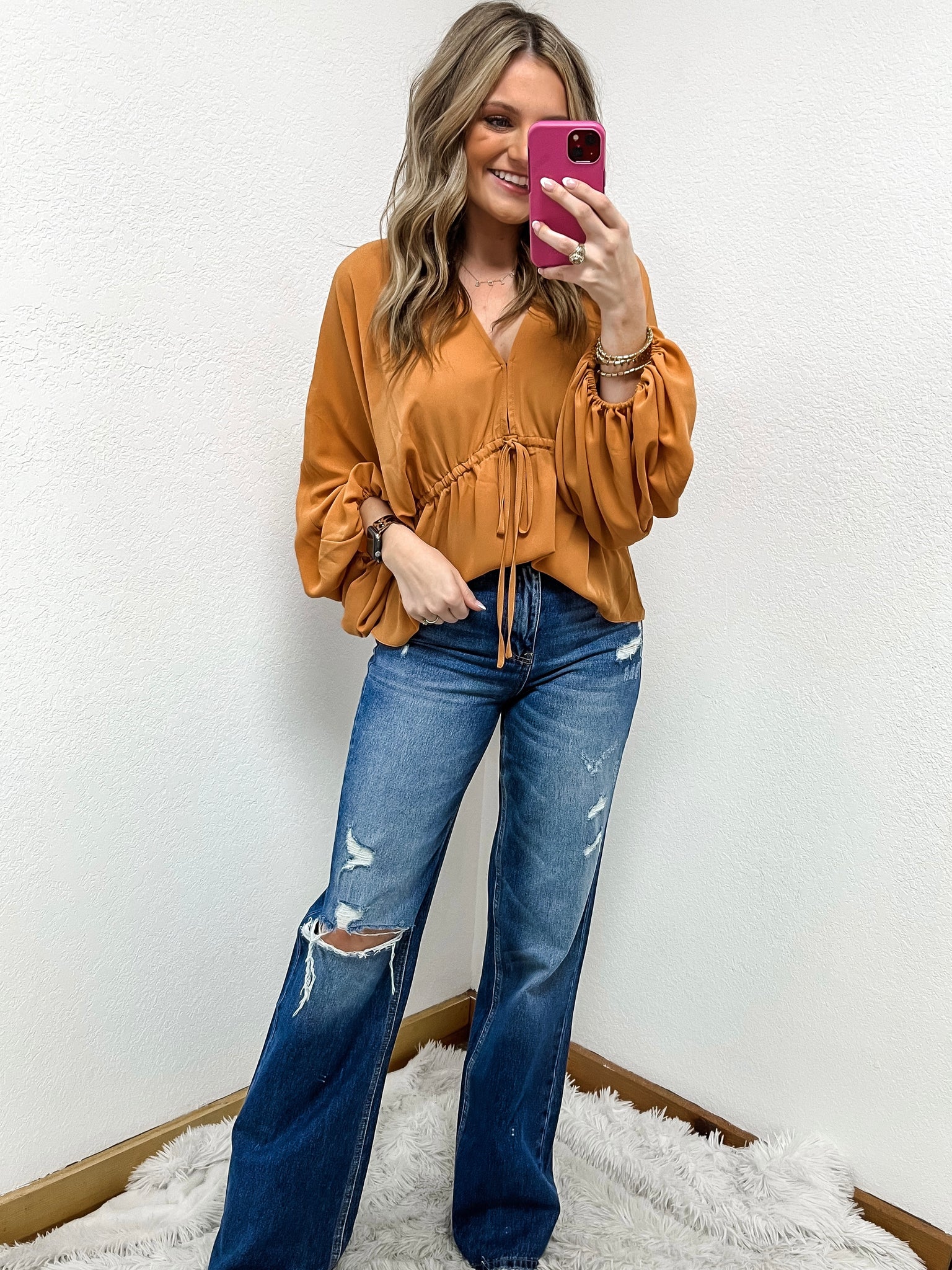 Something About You Blouse- Apricot