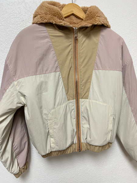 Colorblock Faux Sherpa Jacket