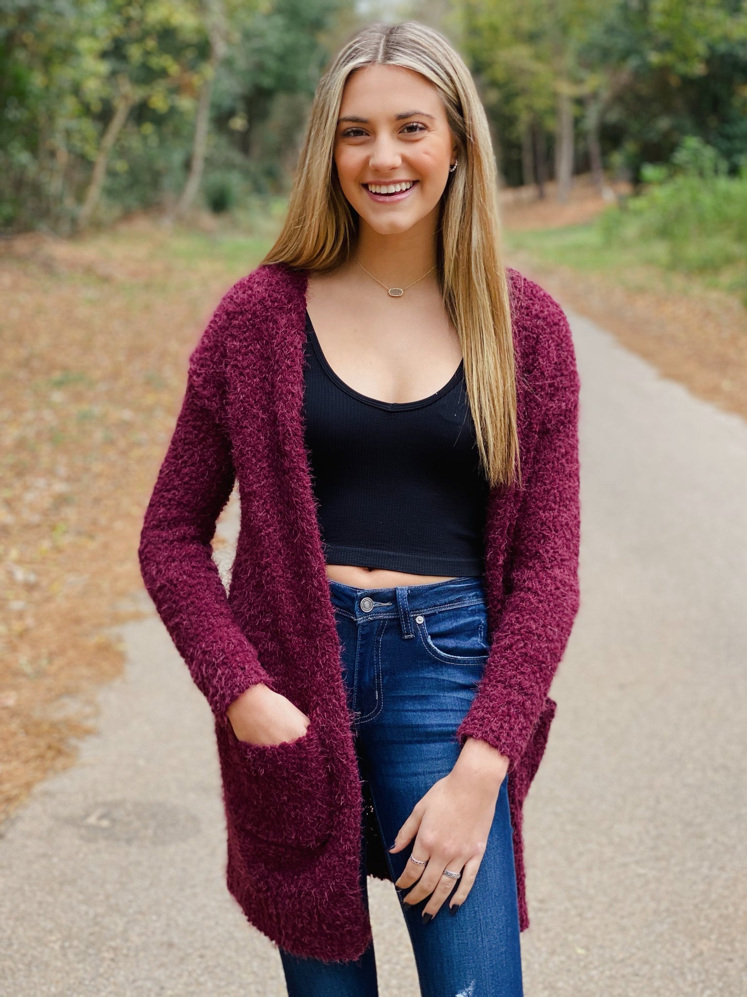 Deep Burgundy Cardigan