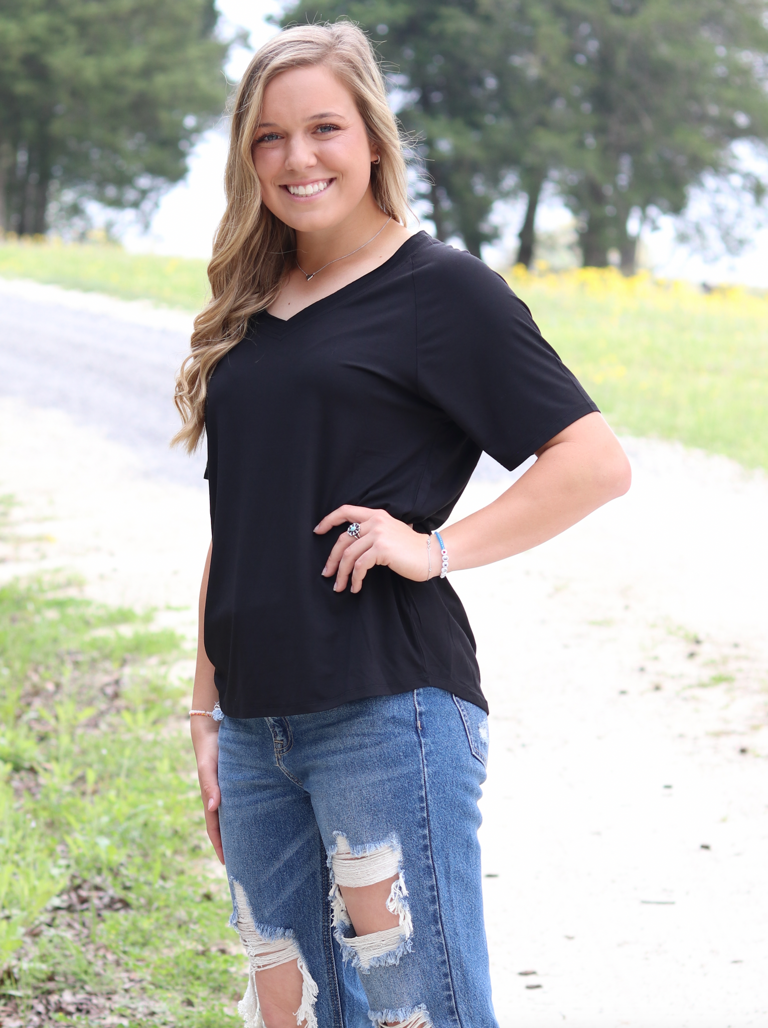 Taylor V-Neck Tee- All Colors