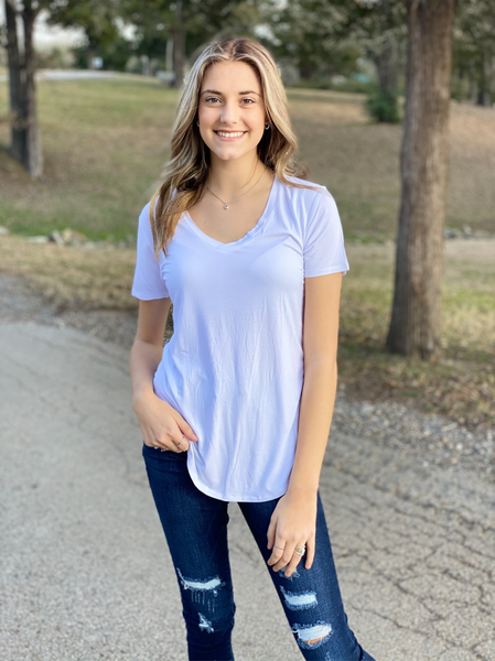 Megan V-Neck Tee- All Colors