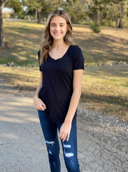 Megan V-Neck Tee- All Colors