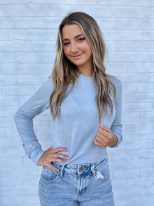 Isn't She Lovely Crop Sweater- Sky Blue