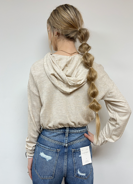 Cropped Hoodie- Natural