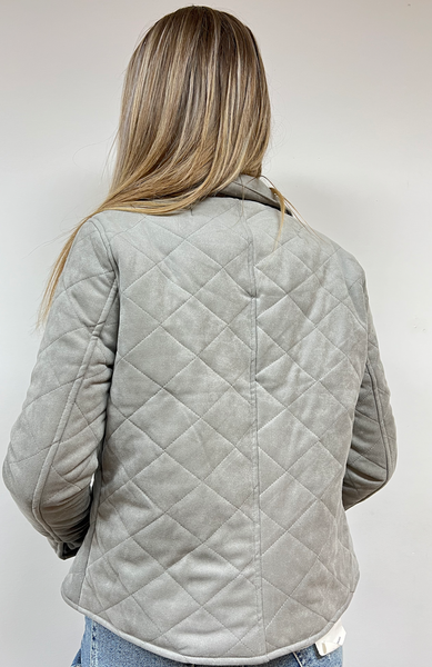 Quilted Faux Suede Jacket