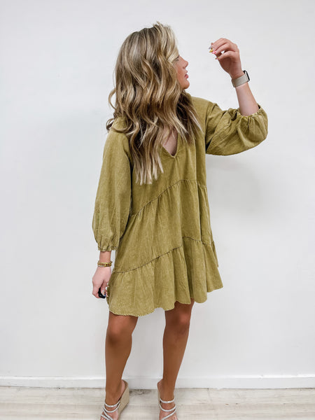 V-Neck Tiered Dress- All Colors